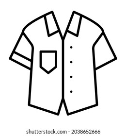 A Linear Design Icon Of Shirt, Menswear