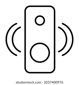 Icono de diseño lineal del altavoz inteligente, woofer