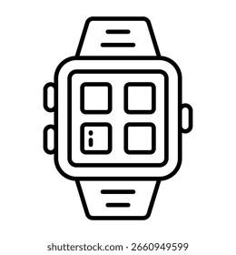 Icono de diseño lineal de smartwatch