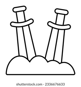 Lineares Design, Symbol für Schwerter