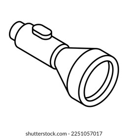 Linear design icon of torch 