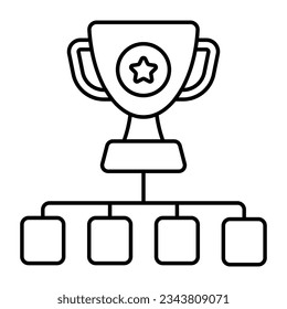 A linear design icon of trophy cup