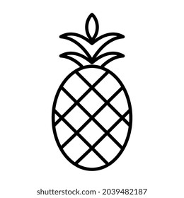A linear design icon of tropical fruit, pineapple vector