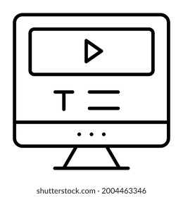 A linear design, icon of video tutorial