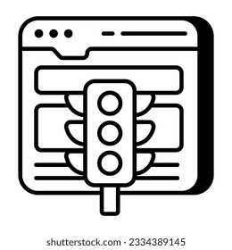A linear design icon of web traffic
