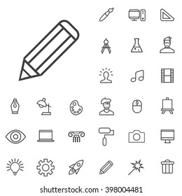 Linear design icons set. Universal design icon to use in web and mobile UI, design basic UI elements set