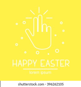 Linear design illustration of orthodox or catholicism Easter topic include hand. Perfect icon for invitation for Eucharist or Lord's Supper, infographic or apps