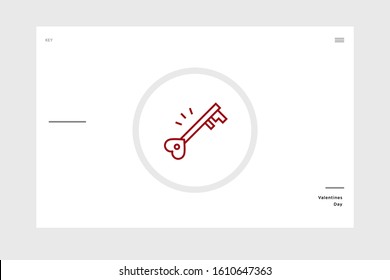 linear design key, love themed icons with white background, perfect for valentine and wedding