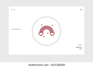linear design rainbow, love themed icons with white background, perfect for valentine and wedding