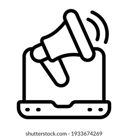 Linear design vector of digital marketing