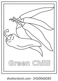A linear design of Vegetable coloring page vector 