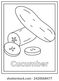 A linear design of Vegetable coloring page vector 