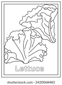 A linear design of Vegetable coloring page vector 