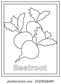 A linear design of Vegetable coloring page vector 