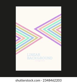 Linear design in vintage style. Abstract background with parallel colored lines