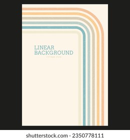 Diseño lineal de estilo vintage. Fondo abstracto con líneas de color paralelas