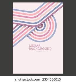 Linear design in vintage style. Abstract background with parallel colored lines