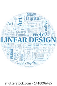 Linear Design word cloud. Wordcloud made with text only.