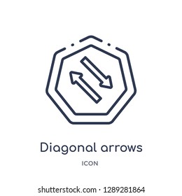 Linear diagonal arrows icon from Arrows outline collection. Thin line diagonal arrows vector isolated on white background. diagonal arrows trendy illustration