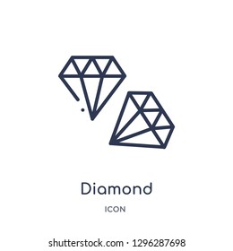 Linear diamond icon from Customer service outline collection. Thin line diamond icon vector isolated on white background. diamond trendy illustration