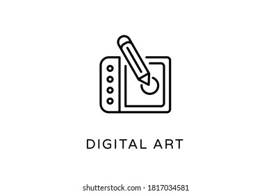 Linear Digital Art icon in vector. Logotype