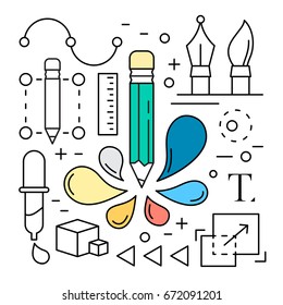 Linear Digital Design Tool Icons