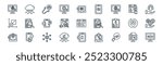 linear digital strategy icon pack. vector thin line document, cloud computing, lead generation, candlestick chart, sem, cryptocurency, email, computer icons suitable for apps and websites ui designs