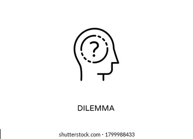 Linear Dilemma Icon In Vector. Logotype