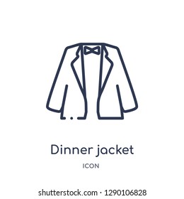 Linear dinner jacket icon from Clothes outline collection. Thin line dinner jacket vector isolated on white background. dinner jacket trendy illustration