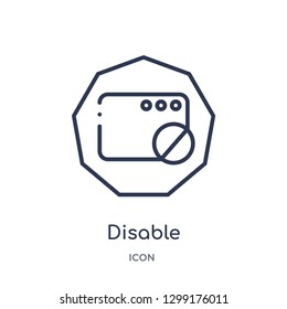 Linear disable icon from Interface outline collection. Thin line disable icon isolated on white background. disable trendy illustration