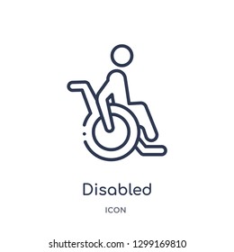 Linear disabled icon from Insurance outline collection. Thin line disabled icon isolated on white background. disabled trendy illustration