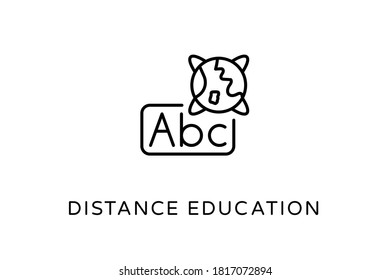 Linear Distance Education icon in vector. Logotype