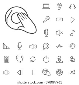 Linear dj icons set. Universal dj icon to use in web and mobile UI, dj basic UI elements set