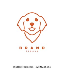 Linear dog with bandana logo design