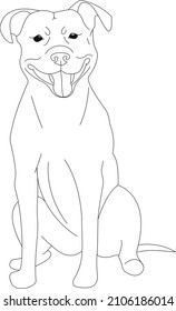 Linear dog illustration on white background 