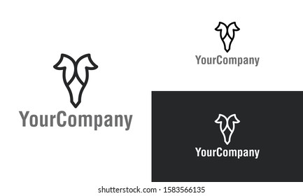 Linear dog and pet logo icon design template elements. Simple minimalist template graphic illustration. Creative vector emblem, for icon or design concept.