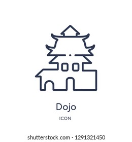 Linear dojo icon from Asian outline collection. Thin line dojo vector isolated on white background. 