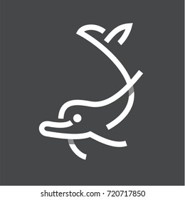 Linear dolphin logo illustration in minimalism