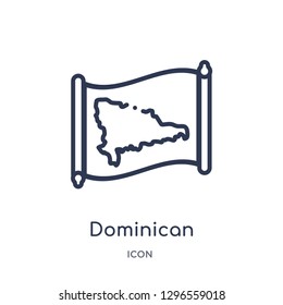 Linear dominican republic map icon from Countrymaps outline collection. Thin line dominican republic map icon vector isolated on white background. dominican republic map trendy illustration