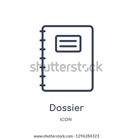 Linear dossier icon from Delivery and logistic outline collection. Thin line dossier icon vector isolated on white background. dossier trendy illustration