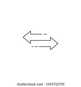 Linear Double arrow icon in four direction. Web navigation. Simple outline element vector illustration on white background.