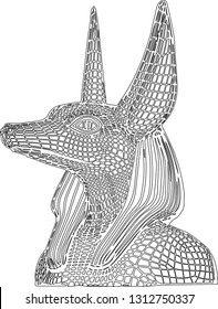 
linear drawing Anubis