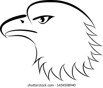 Linear drawing bald eagle genre minimalism