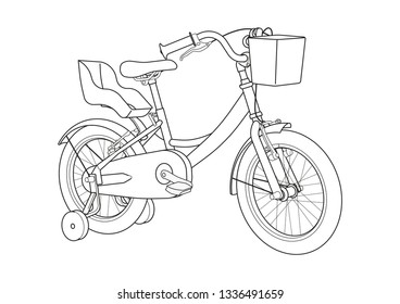 linear drawing of a Bicycle