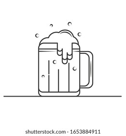 lineare Zeichnung eines Bierglases