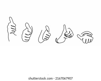a linear drawing of hands with the thumb extended upwards . The concept of the psychology of social approval