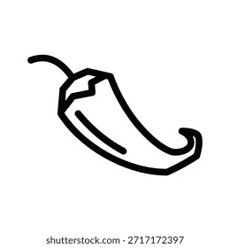 Dibujo lineal de chile picante para publicidad de productos del mercado agrícola o diseño de dieta vegetariana. El elemento de diseño es el ingrediente crudo y la nutrición orgánica.