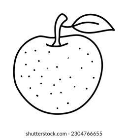  linear drawing oranges isolated on white background. Sketch for coloring booking page. Vector illustration
