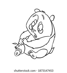 Dibujo lineal de panda para el libro de colorear. Ilustración del vector