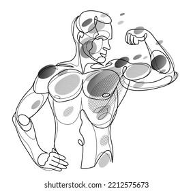 Linear Drawing Perfect Body Fit Model Stock Vector Royalty Free Shutterstock